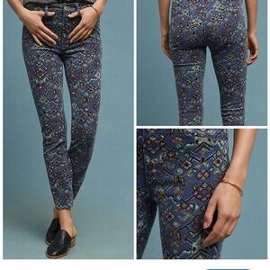 Anthropologie pilcro Floral High-Rise Skinny Jeans size 28.
